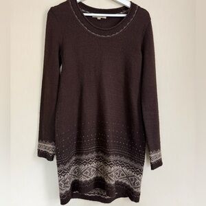 Thursday Island Fair Isle Patterned Women's Sweater Tunic Dress Small